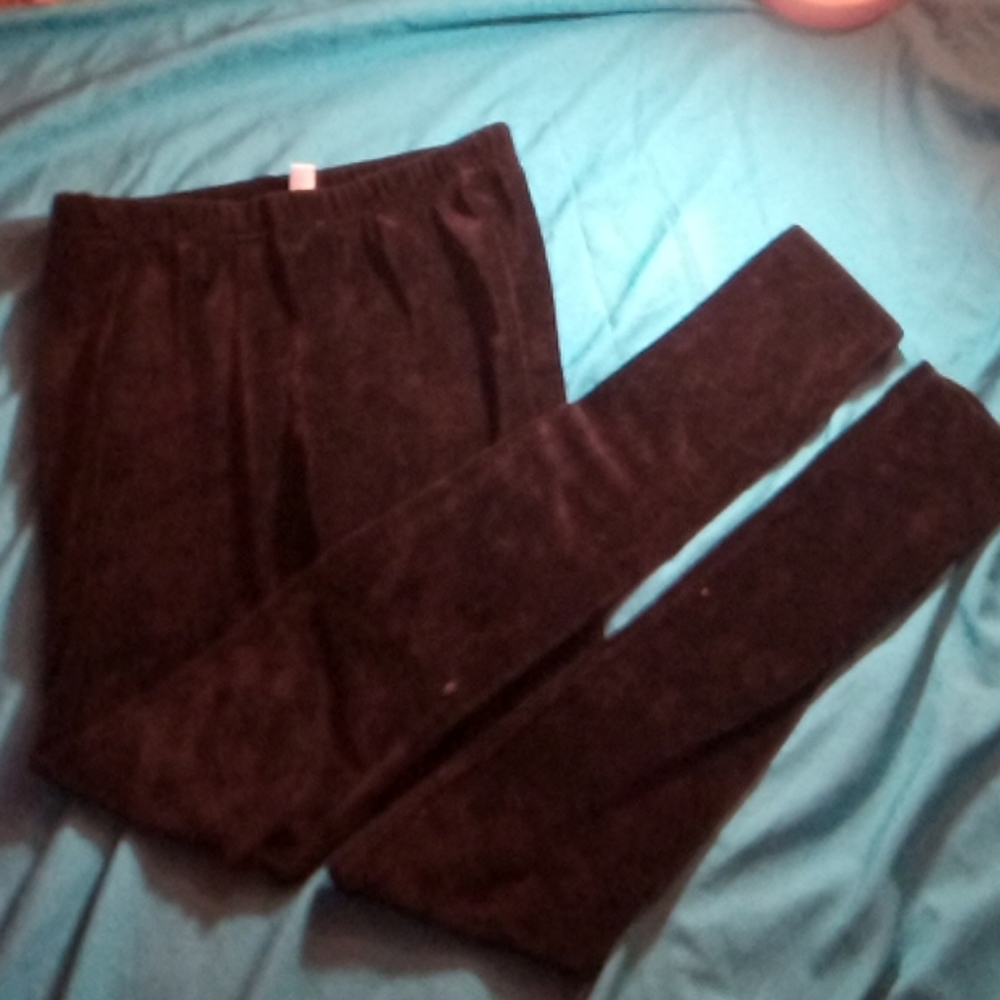 Black velvet kids leggings